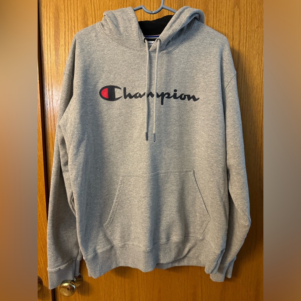 Champion gray hoodie- size large